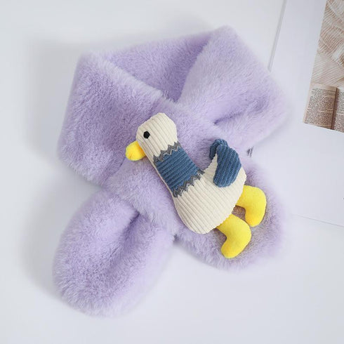 Children's Plush Scarf With Zoo Animal Decal
